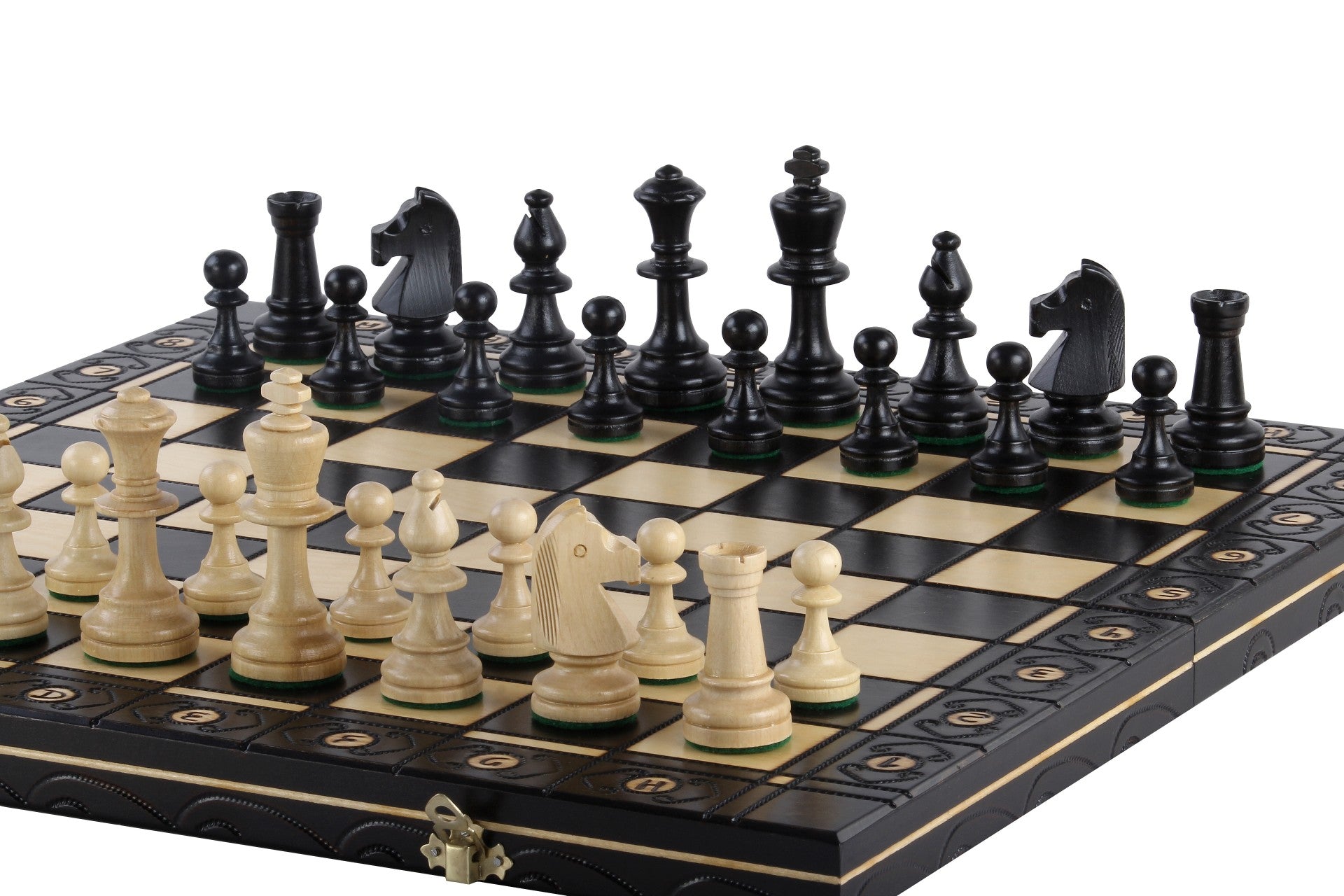 Jeu d'échecs CONSUL Black en bois de charme, de grande taille (48 x 48cm) - Ensemble Complet, couleur noire - f8d56975bff9ec93e959b61d2449f1b7