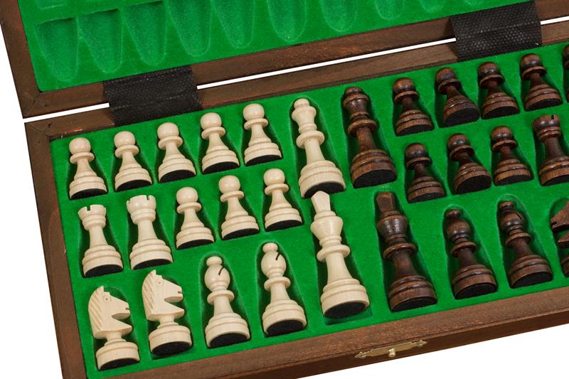 MAGNETIC Wooden Chess set (28 x 28 cm), Insert tray, Intarsy - MAGNETIC Wooden Chess set (28 x 28 cm), Insert tray, Intarsy