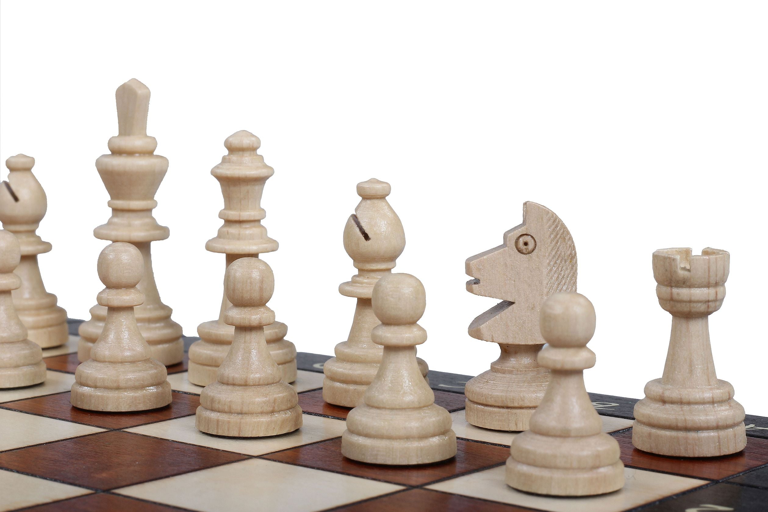 Jeu d'échecs MAGNETIQUE en bois de charme, pliant, de petite taille (28 x 28cm) - Ensemble Complet - 59af622a18954366d0f0d3bcfe0481fc