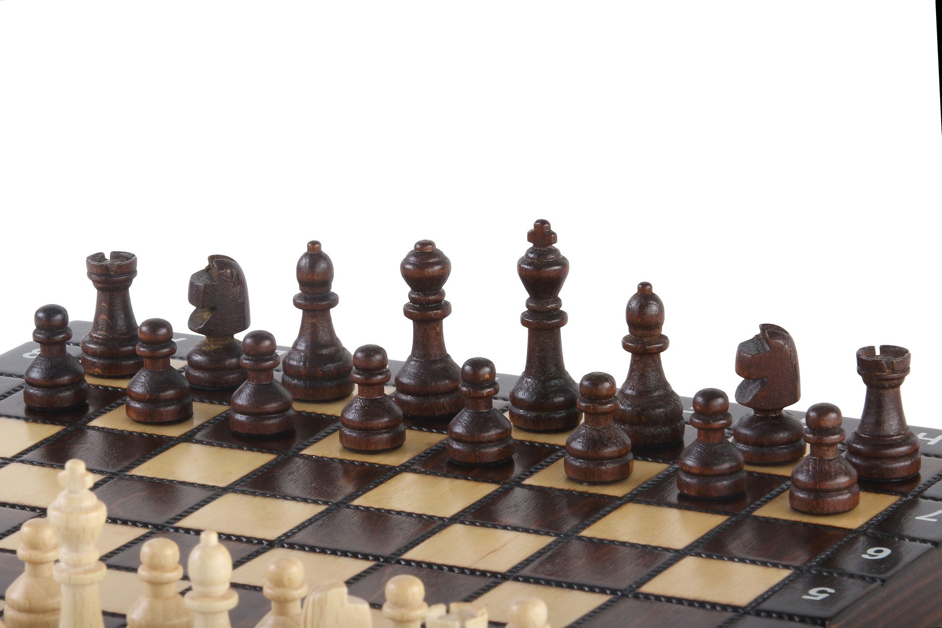 Jeu d'Echecs + Dames + Backgammon en bois de charme, de petite taille (27 x 27cm) - Ensemble comprenant trois jeux pour deux joueurs - Jeu d'Echecs + Dames + Backgammon en bois de charme, de petite taille (27 x 27cm) - Ensemble comprenant trois jeux pour deux joueurs