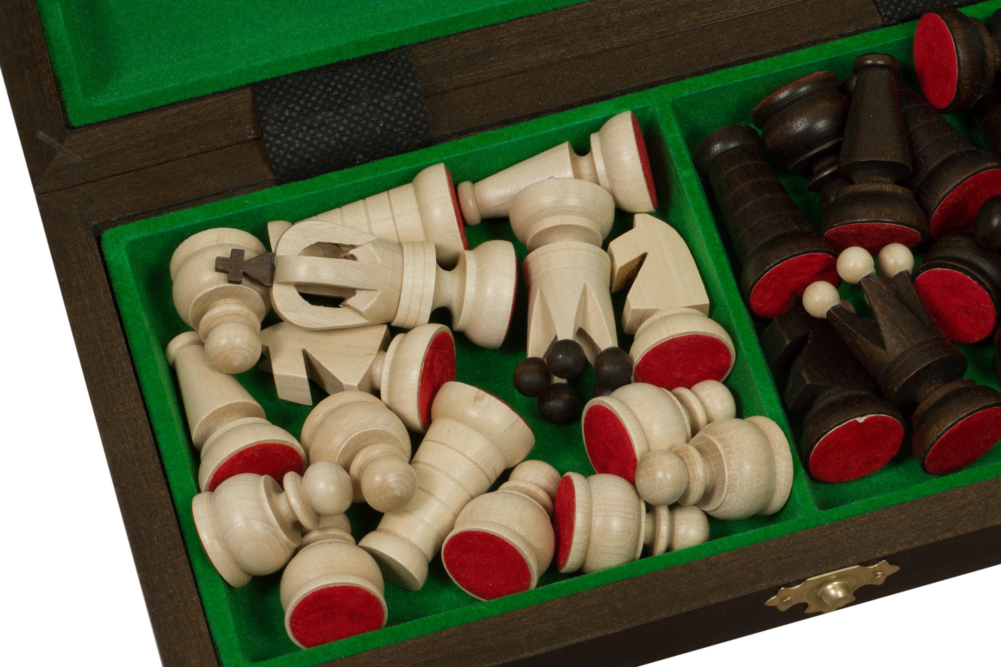 Jeu d'Echecs ROYAL MINI en bois de charme et de hêtre, de petite taille (27 x 27cm) - Ensemble Complet - b4cf397be119f924b945ff752d035ed4