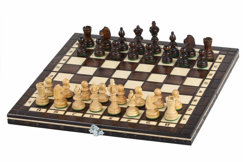 Jeu d'Echecs et de Dames Pliant en bois de cerisier, de petite taille (35 x 35cm) - Ensemble comprenant deux jeux pour deux joueurs - afad85c2071734039d6572426407b48f