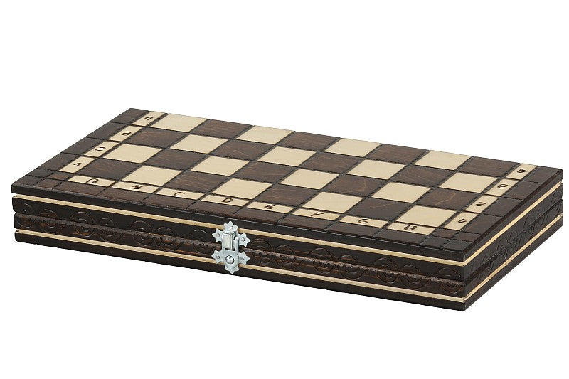 Jeu d'Echecs et de Dames Pliant en bois de cerisier, de petite taille (35 x 35cm) - Ensemble comprenant deux jeux pour deux joueurs - af63e6dc1394303cecbc973fae48d4a3