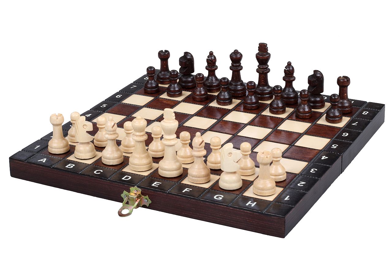 Jeu d'Echecs SCOLAIRE en bois de charme, de petite taille (27,5 x 27,5cm) - Ensemble Complet - Jeu d'Echecs SCOLAIRE en bois de charme, de petite taille (27,5 x 27,5cm) - Ensemble Complet