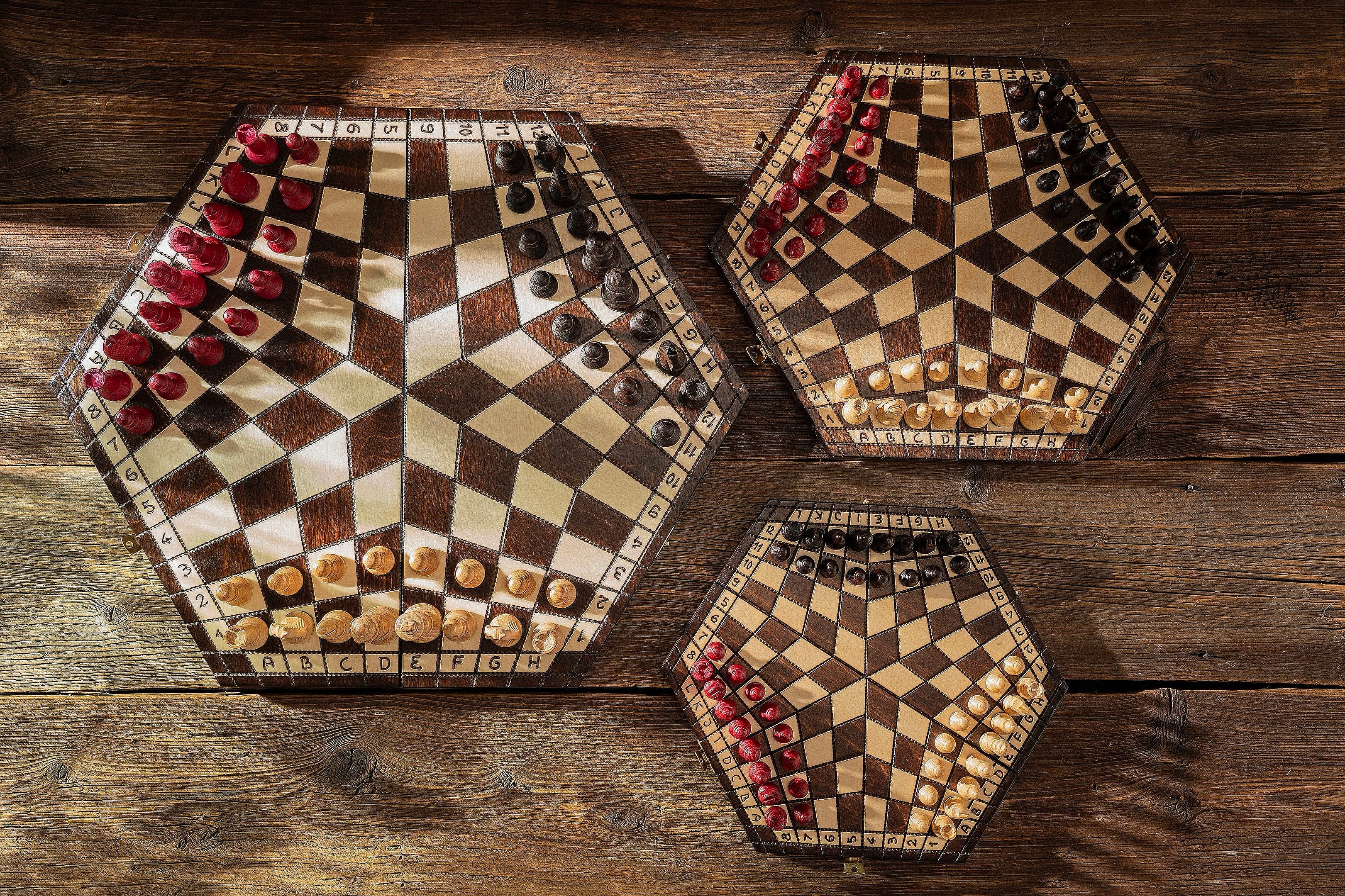 Jeu d'échecs en bois YALTA 3 Joueurs de grande taille (54 x 47 cm) - 08ca88d9e9bc82c4e248afb15de60946