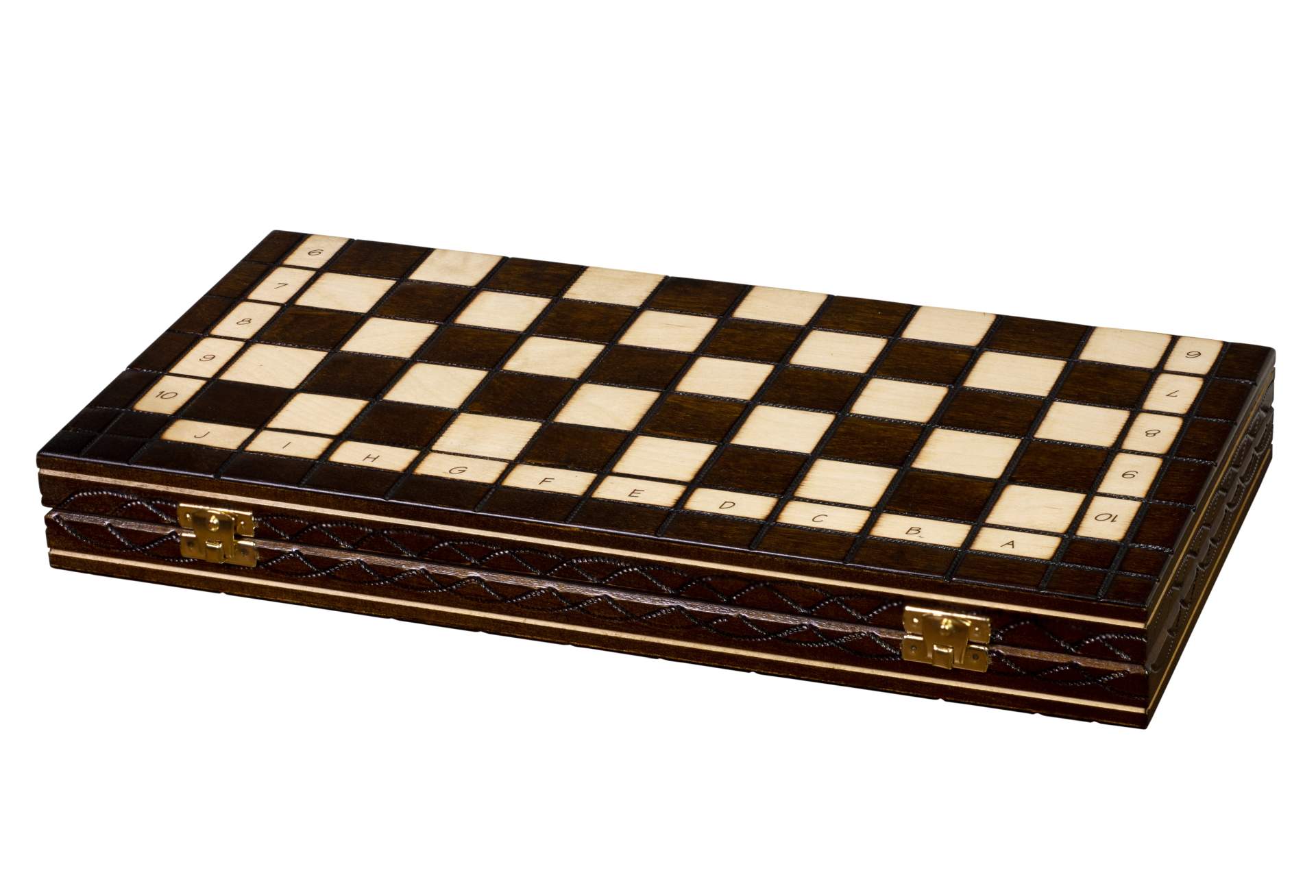 Jeu d'échecs Capablanca + Jeu de Dames, pliant en bois, de taille moyenne (40 x 40cm) - Ensemble Complet (variante du jeu d'échecs avec échiquier 10x10) - 78ac8799a406022af7580c079ae33661