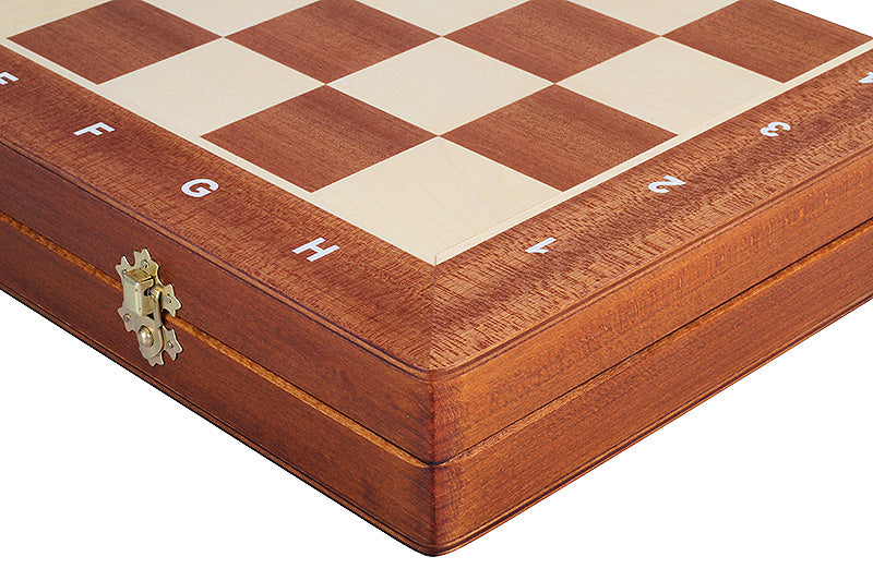 Jeu d'échecs de tournoi avec les pièces Zagreb en bois de buis naturel et teinté de taille 5 (48x48cm) - L'ensemble complet - Jeu d'échecs de tournoi avec les pièces Zagreb en bois de buis naturel et teinté de taille 5 (48x48cm) - L'ensemble complet