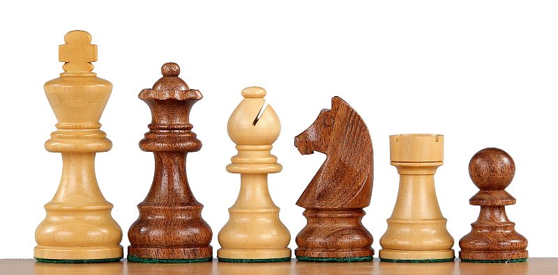 Pièces d'échecs German Knight (Timeless) en bois d'acacia et buis - Taille 3,00'' - c9a9ff79da29b0699462302cd3744053