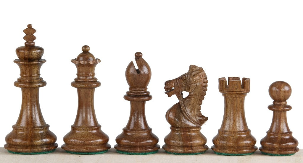 Pièces d'échecs King's Bridal en bois d'acacia et buis - Taille 3,50'' - Pièces d'échecs King's Bridal en bois d'acacia et buis - Taille 3,50''