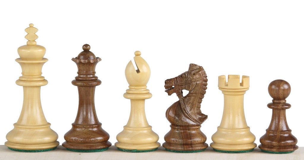 Pièces d'échecs King's Bridal en bois d'acacia et buis - Taille 3,50'' - Pièces d'échecs King's Bridal en bois d'acacia et buis - Taille 3,50''