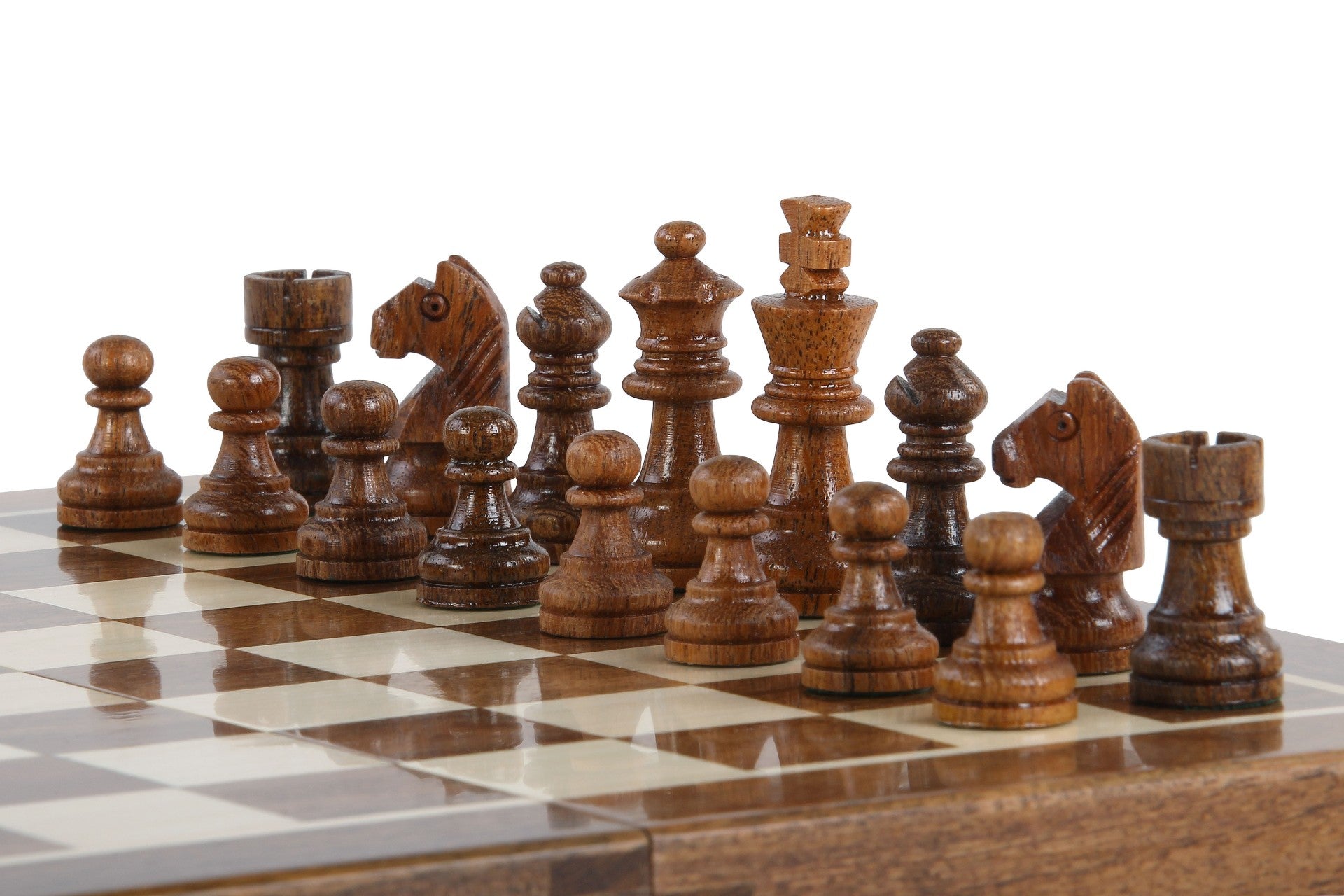 Jeu d'échecs Magnétique Pliant en bois d'acacia et buis de petite taille (25x25cm) - b0431adeb370399f3e8b069ab7cb801e