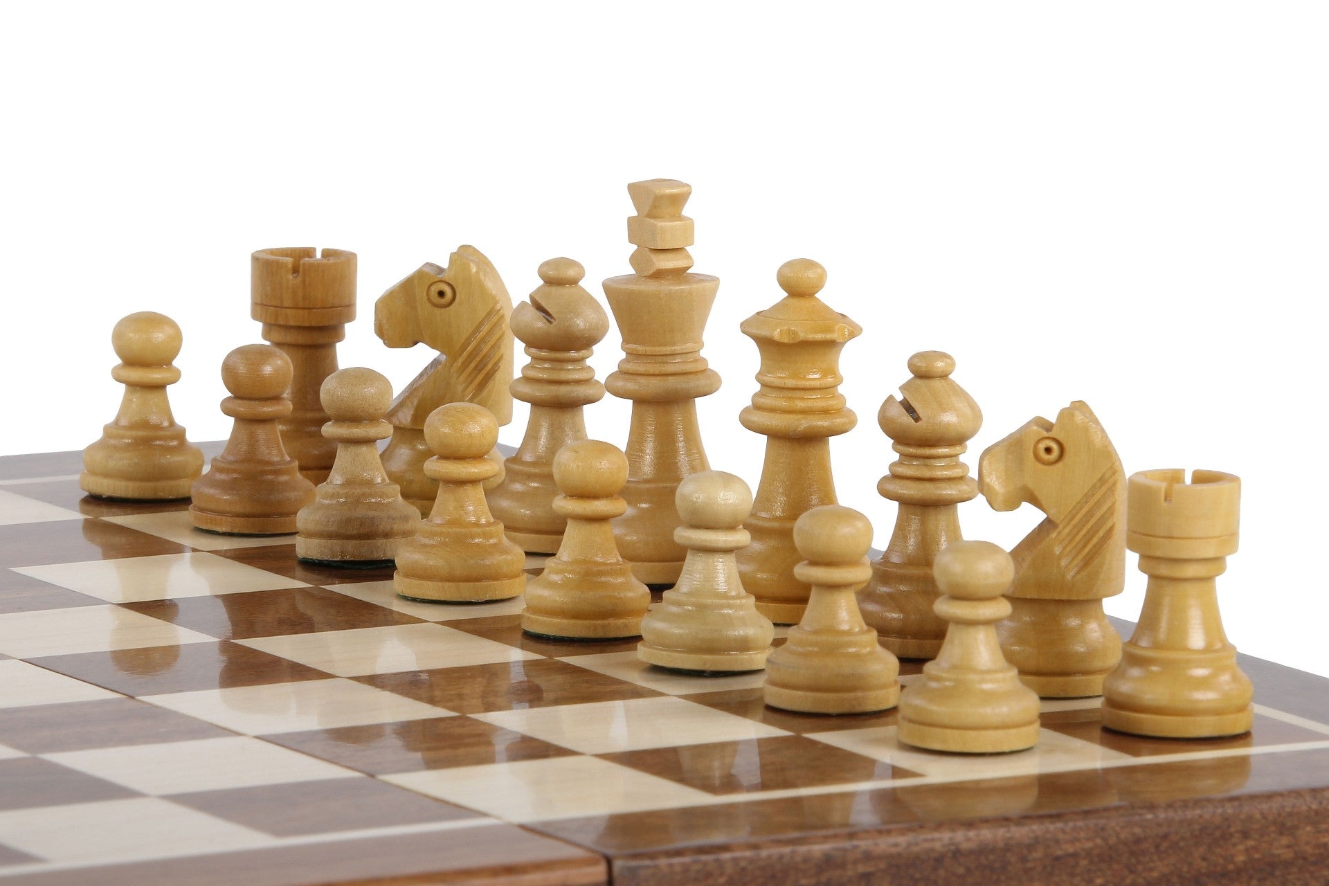 Wooden Magnetic Chess set with 25 cm inlaid chessboard - Wooden Magnetic Chess set with 25 cm inlaid chessboard