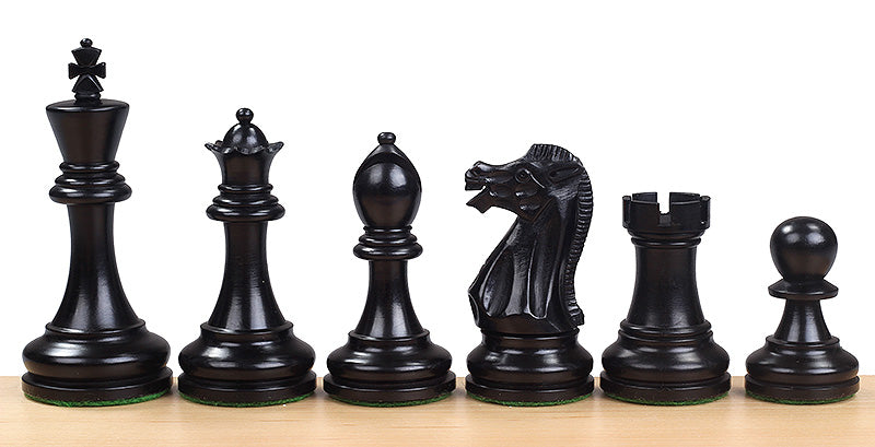 Pièces d'échecs Executive en bois de buis teinté et naturel - Taille 3,50'' - Pièces d'échecs Executive en bois de buis teinté et naturel - Taille 3,50''