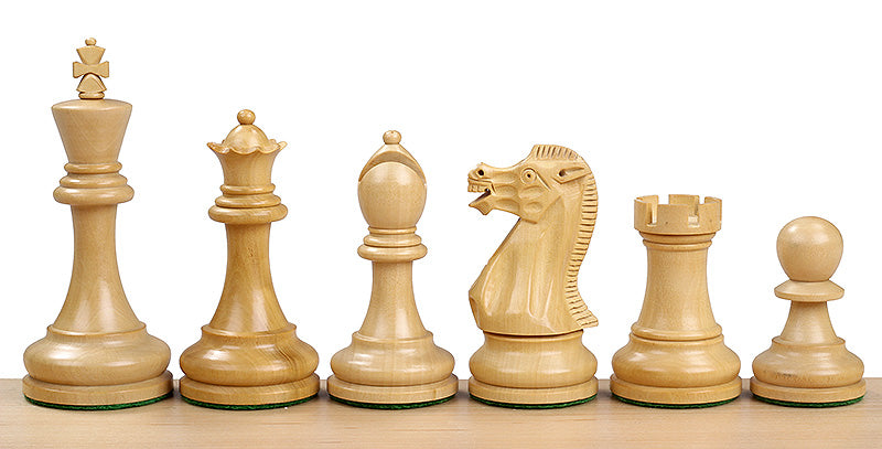 Pièces d'échecs Executive en bois de buis teinté et naturel - Taille 4,00'' - Pièces d'échecs Executive en bois de buis teinté et naturel - Taille 4,00''