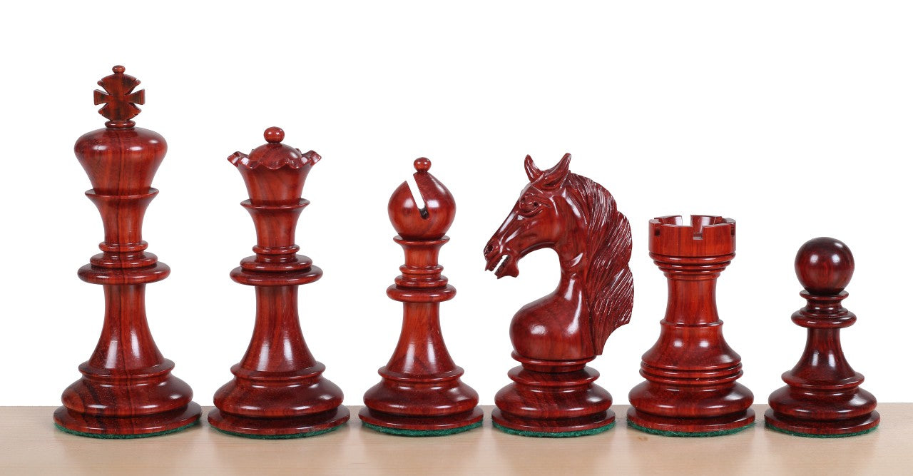 Pièces d'échecs Unicorn en bois de padouk et buis - Taille 4,25'' - 550b60f9616dbf72ea162fd404b42c2a