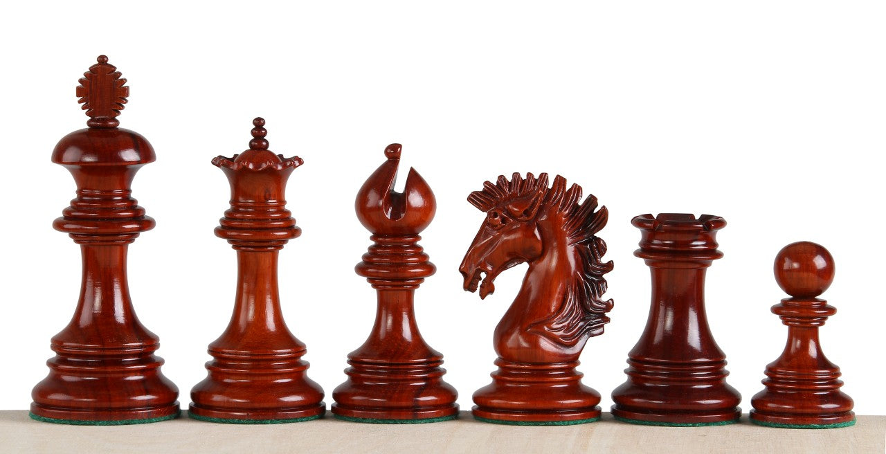 Pièces d'échecs Sunrise en bois de padouk et de buis - Taille 3,75'' - Pièces d'échecs Sunrise en bois de padouk et de buis - Taille 3,75''