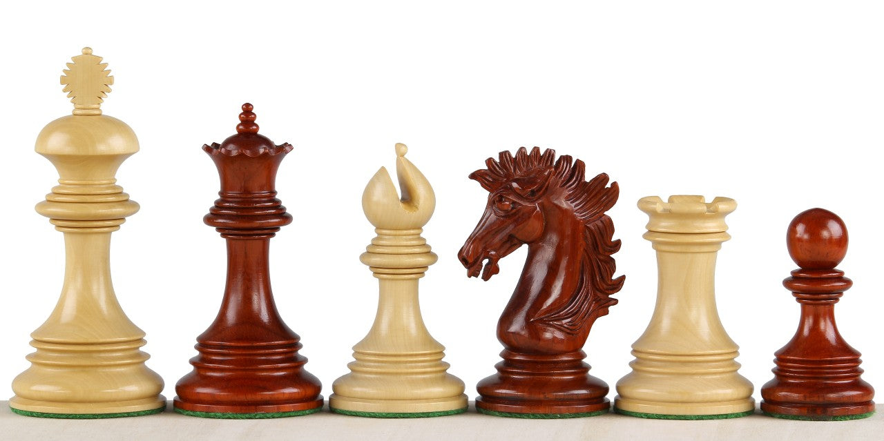 Pièces d'échecs Sunrise en bois de padouk et de buis - Taille 4,25'' - Pièces d'échecs Sunrise en bois de padouk et de buis - Taille 4,25''