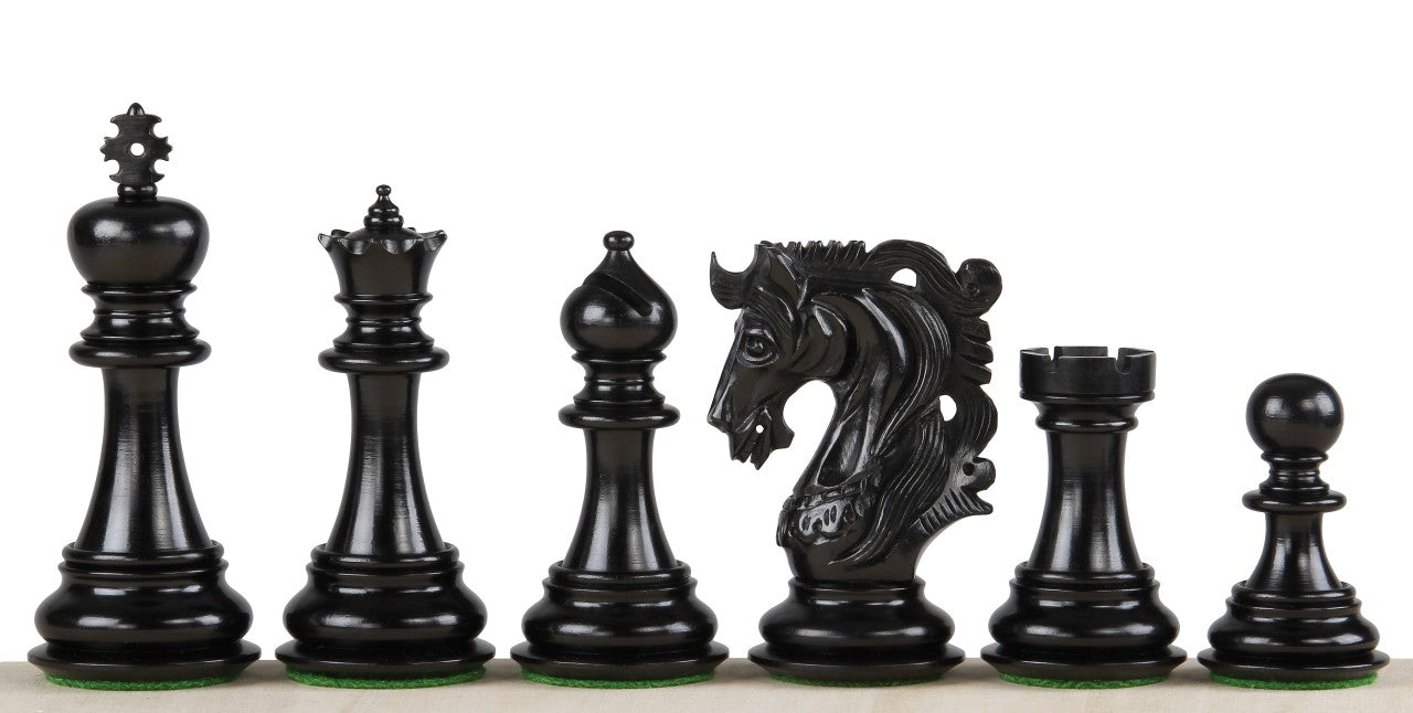 Pièces d'échecs Elvis Ebony en bois d'ébène et de buis - Taille 4,25'' - e2a7f40e17b79d4a3dc802dc89c0e920