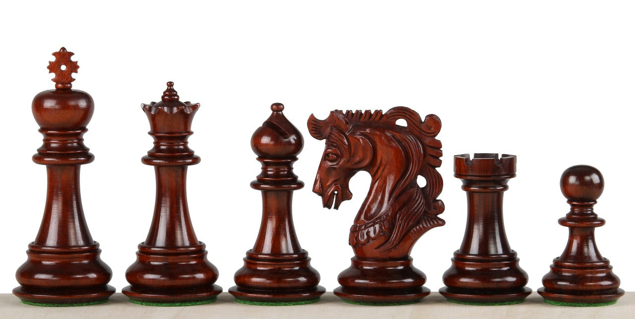 Pièces d'échecs Elvis Redwood en bois de padouk et de buis - Taille 4,25'' - e6a3b7e2d0ff7f9582965eaf5f3f36ac