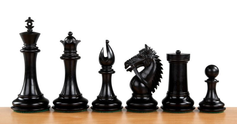 Pièces d'échecs Made in America Ebony en bois d'ébène et de buis - Taille 4,25'' - Pièces d'échecs Made in America Ebony en bois d'ébène et de buis - Taille 4,25''