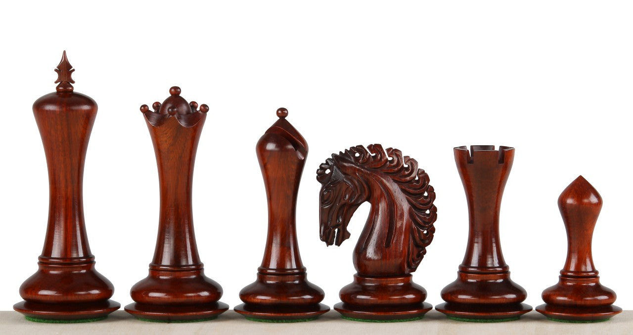 Pièces d'échecs Empire Redwood en bois de padouk et buis - Taille 4,25'' - a8cee4c0288e816fbd964ba933e43347