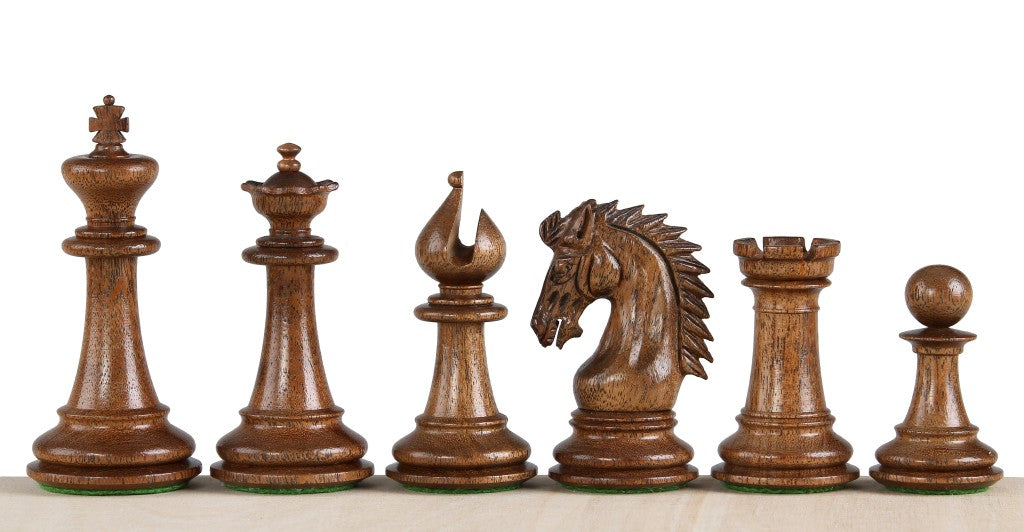 Pièces d'échecs Sheikh Acacia en bois d'acacia et de buis - Taille 3,75'' - Pièces d'échecs Sheikh Acacia en bois d'acacia et de buis - Taille 3,75''