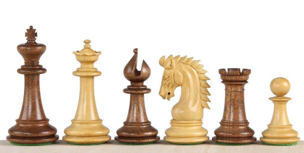 Pièces d'échecs Sheikh Acacia en bois d'acacia et de buis - Taille 3,75'' - Pièces d'échecs Sheikh Acacia en bois d'acacia et de buis - Taille 3,75''