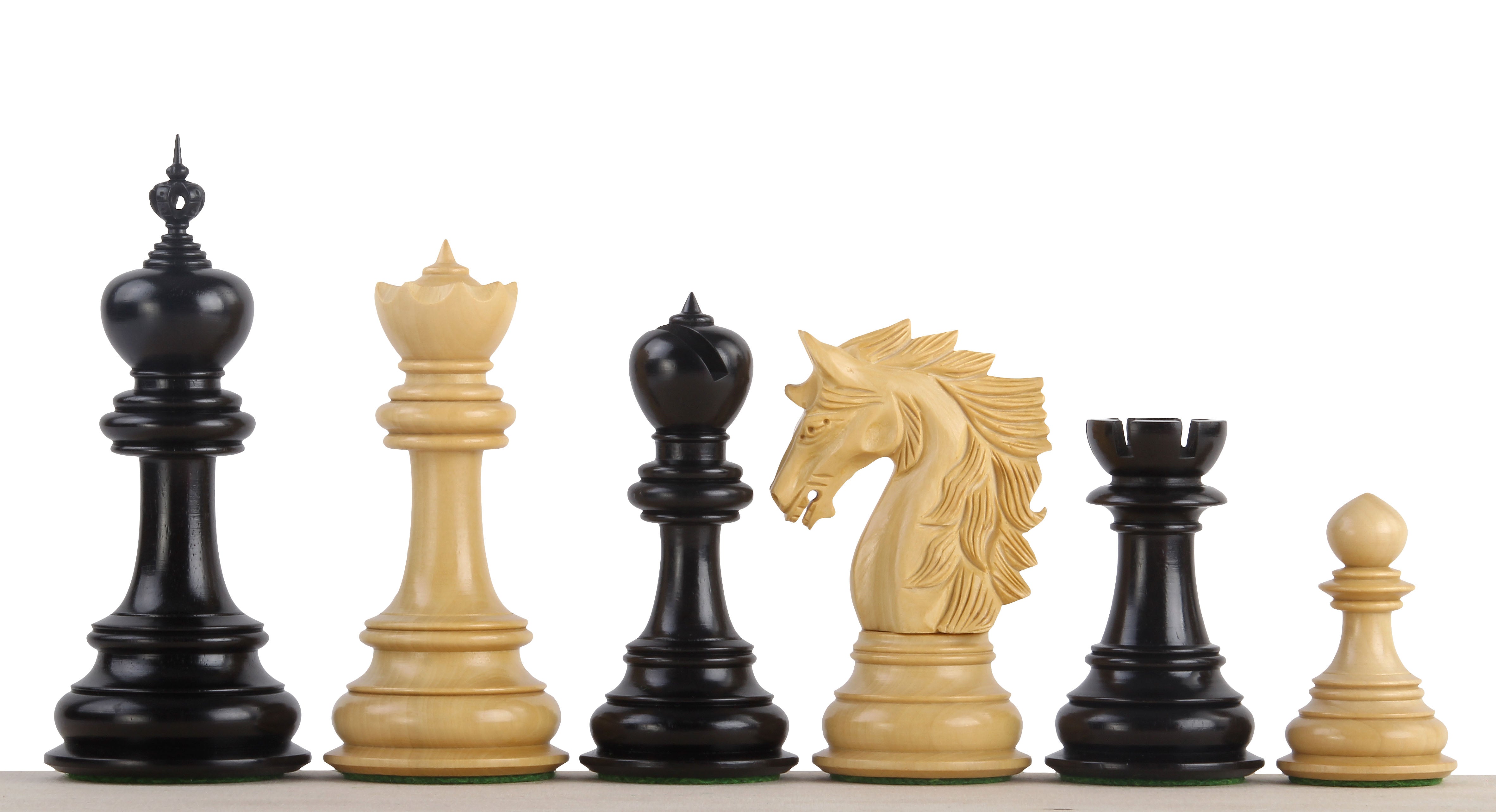 Pièces d'échecs Dubliner Montgoy Ebony en bois d'ébène et de buis - Taille 5,00'' - ec0db5a5cb7fd310c3c49fccbbd7a44b