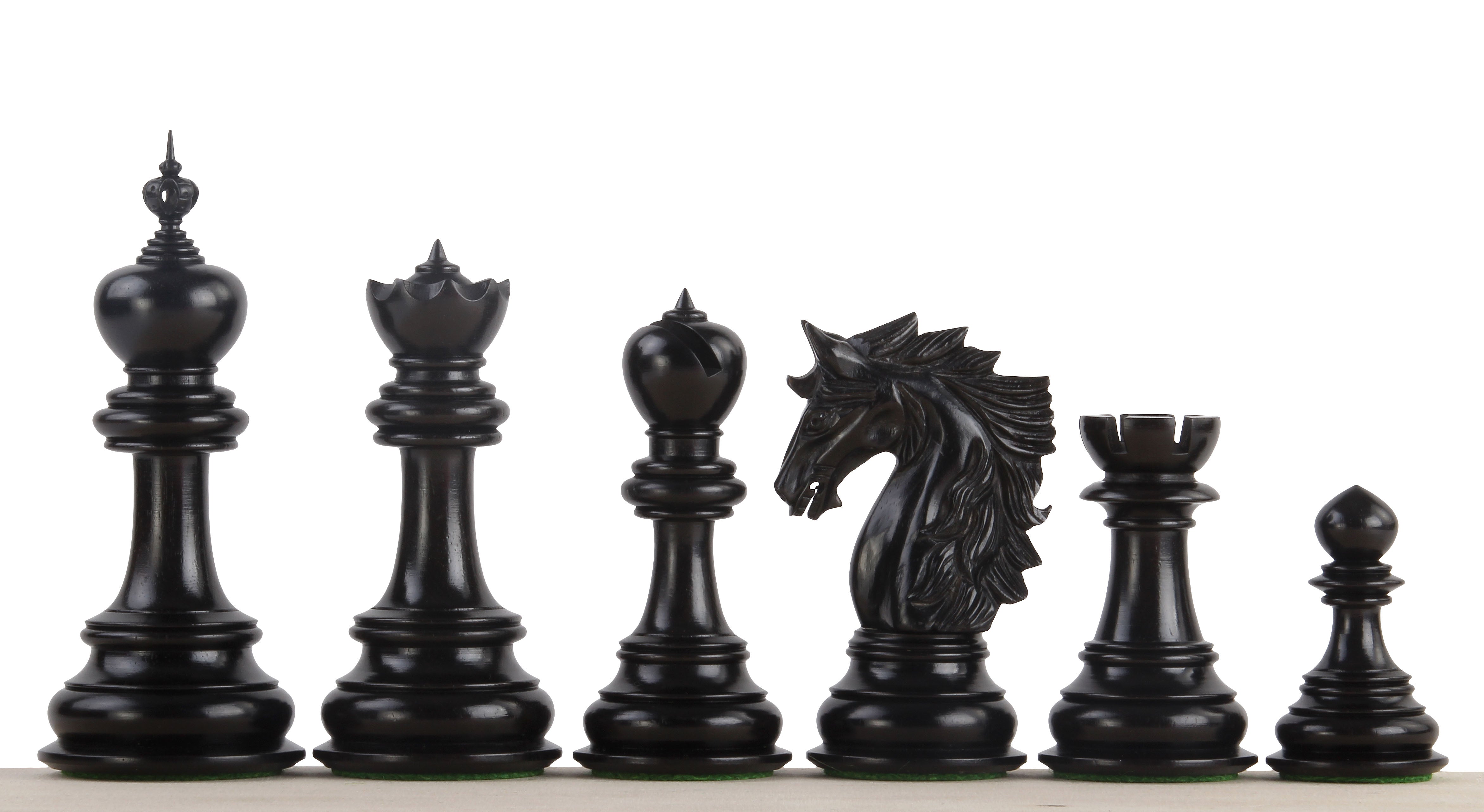 Pièces d'échecs Dubliner Montgoy Ebony en bois d'ébène et de buis - Taille 5,00'' - Pièces d'échecs Dubliner Montgoy Ebony en bois d'ébène et de buis - Taille 5,00''