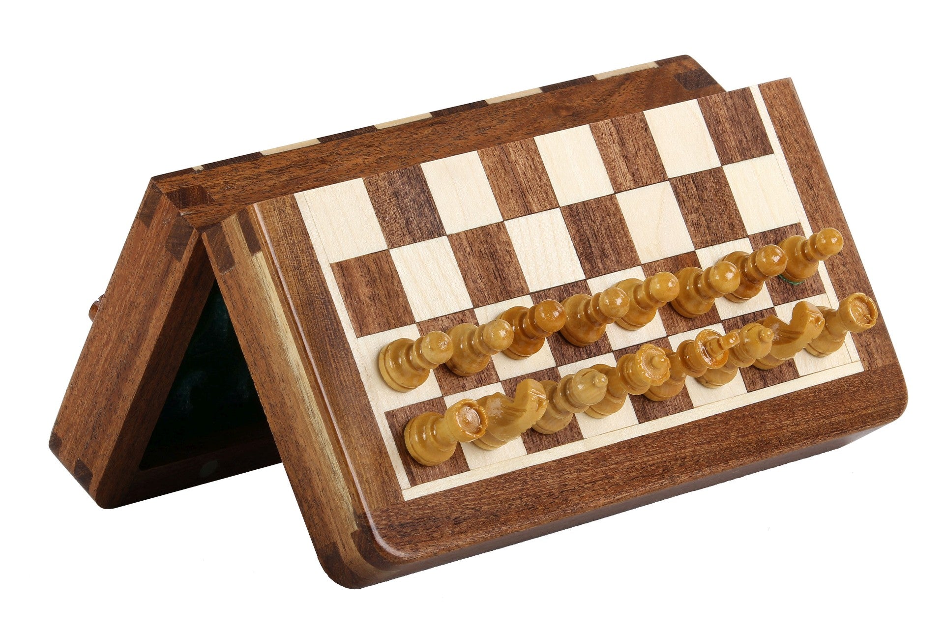 Jeu d'échecs Magnétique Pliant en bois d'acacia et buis de petite taille (18x18cm) - 6f7dc288c271b5d3b66d1d322878dd8d