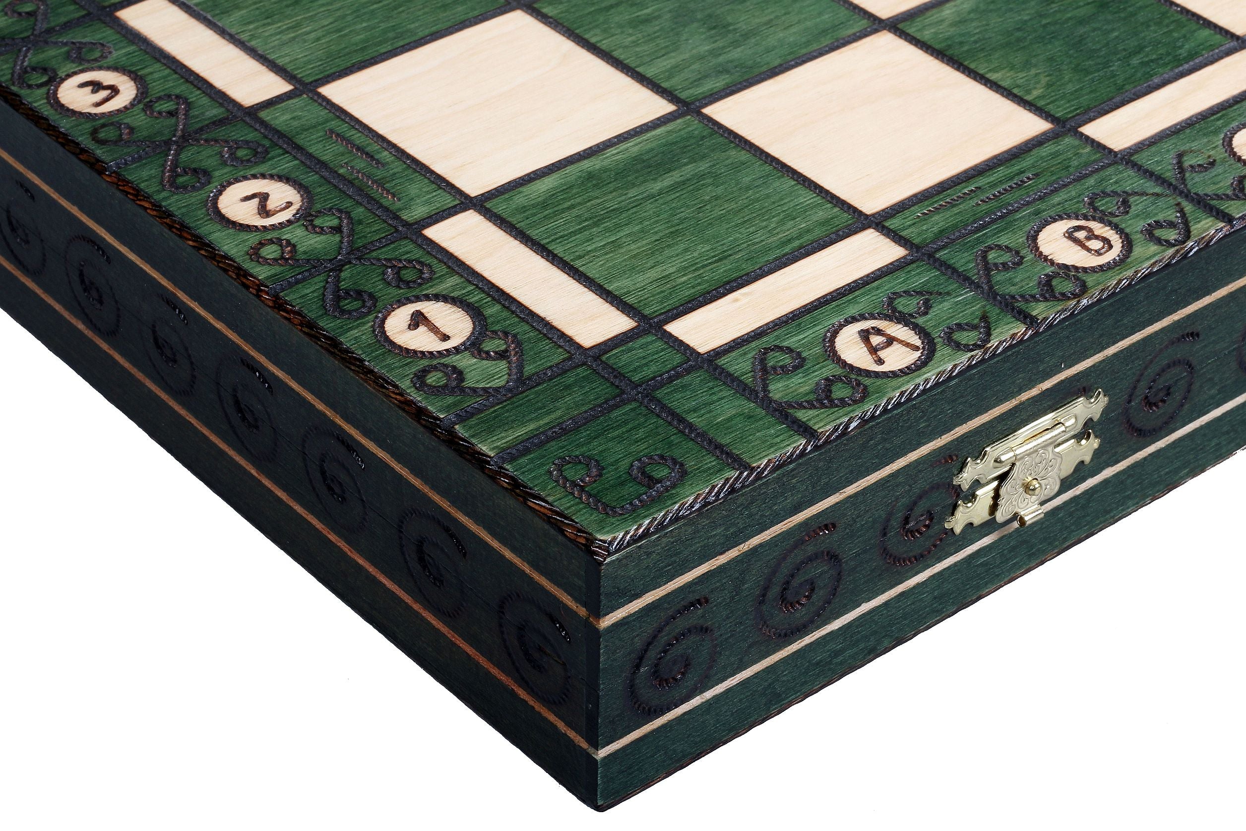 Jeu d'échecs AMBASSADEUR Green en bois de charme, de grande taille (54 x 54cm) - Ensemble Complet - 9e7571a83d35a4d8275d73bbc0e17a65