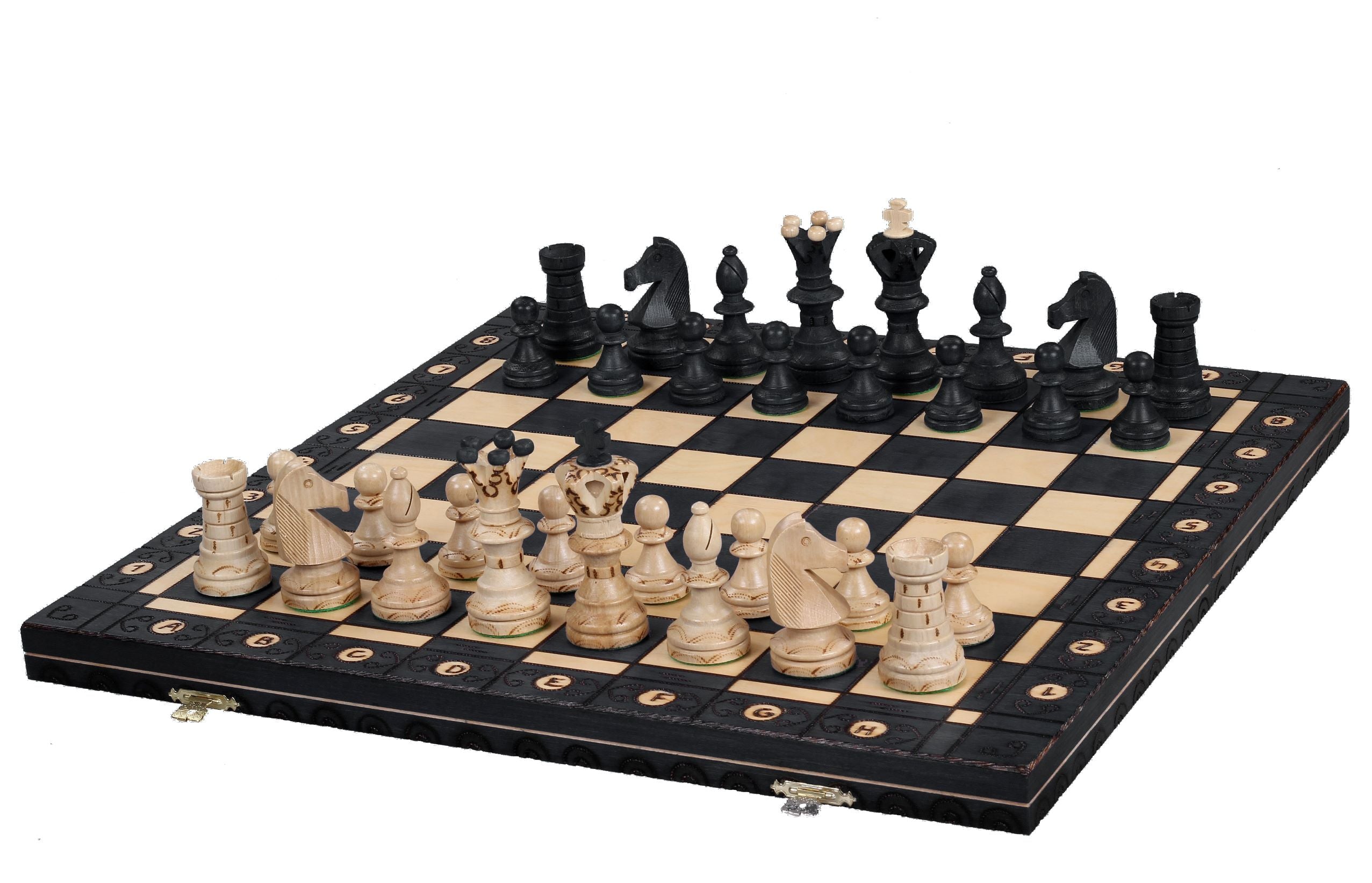 Jeu d'échecs AMBASSADEUR Bleu en bois de charme, de grande taille (54 x 54cm) - Ensemble Complet - d6b5208cca7b1f776f7b09ef9b8deb00