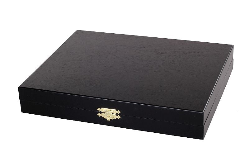 Coffret Luxe de bois pour rangement des pieces d'echecs de taille 5 - teinté en noir - 234f870583a21439ec60f628c2da232e