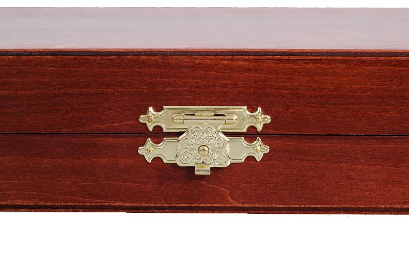Coffret Luxe de bois pour rangement des pieces d'echecs de taille 5 - teinté en acajou - c8386e2699fa51f194ae0aa6446e1a83