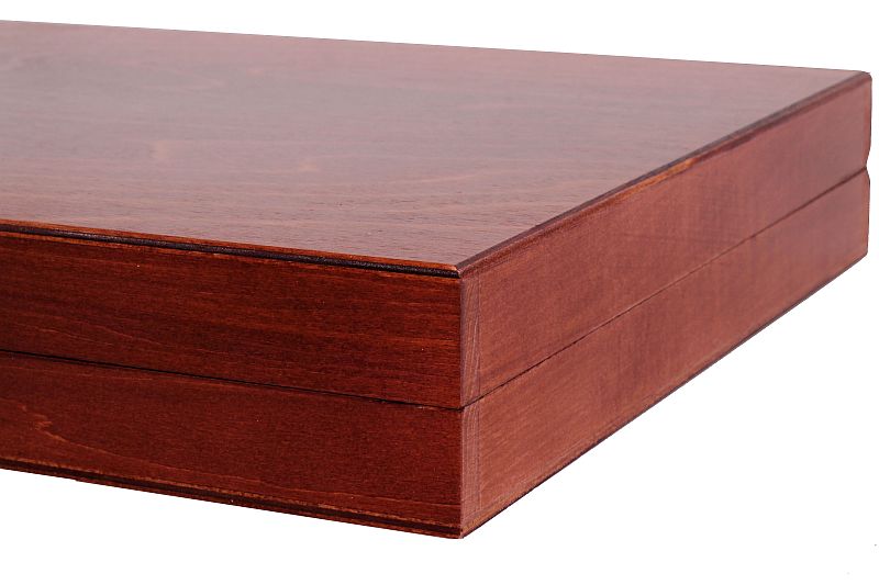 Coffret Luxe de bois pour rangement des pieces d'echecs de taille 5 - teinté en acajou - b8badaf325a1a334fafeea2d37746835