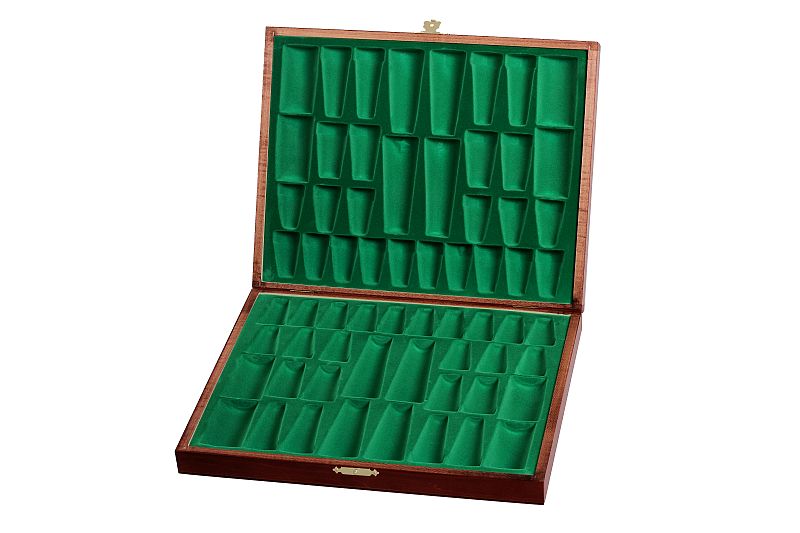 Coffret Luxe de bois pour rangement des pieces d'echecs de taille 5 - teinté en acajou - 2805f952a827e1e6d2cbf8acf9767d01