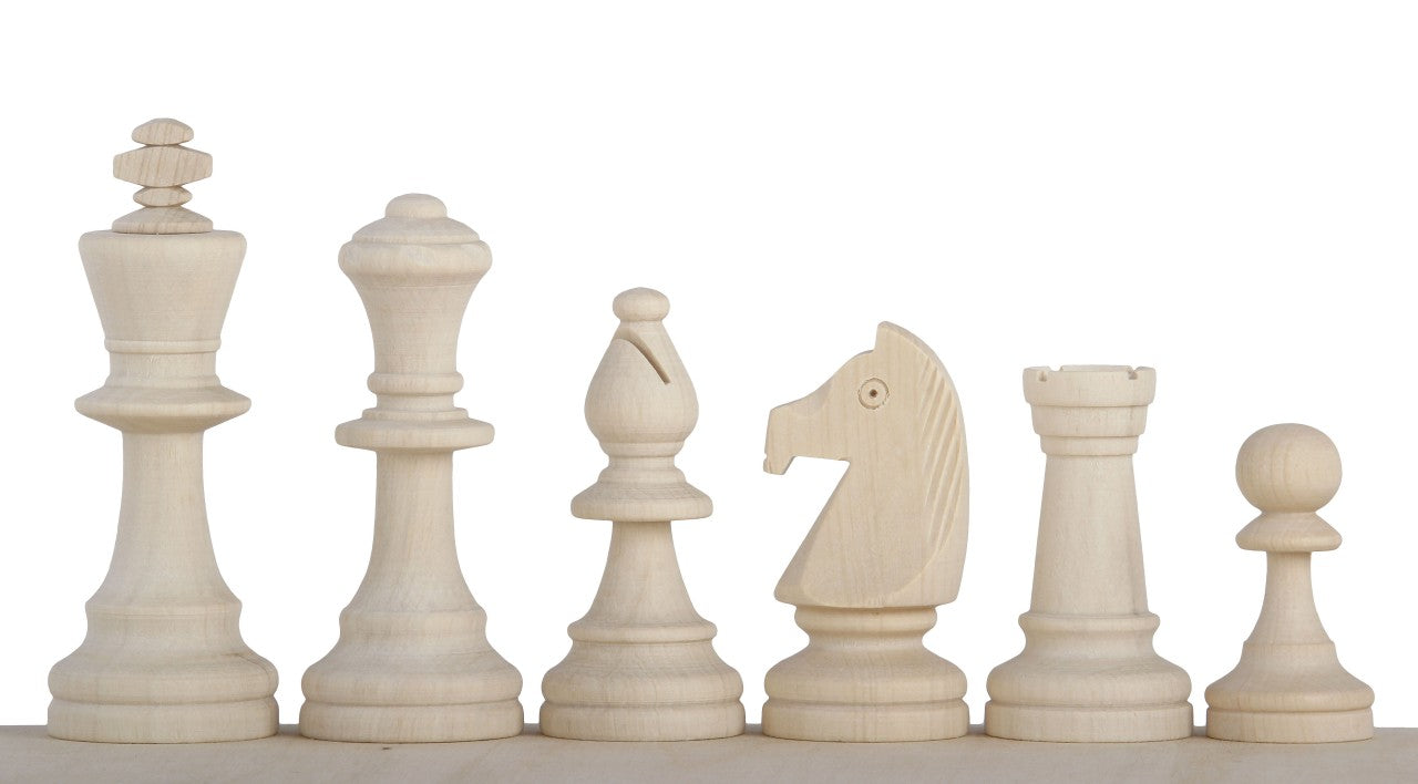 Pièces d'échecs Staunton en bois de charme naturel à peindre soi-même - set de pièces de taille 5 de bricolage - Pièces d'échecs Staunton en bois de charme naturel à peindre soi-même - set de pièces de taille 5 de bricolage
