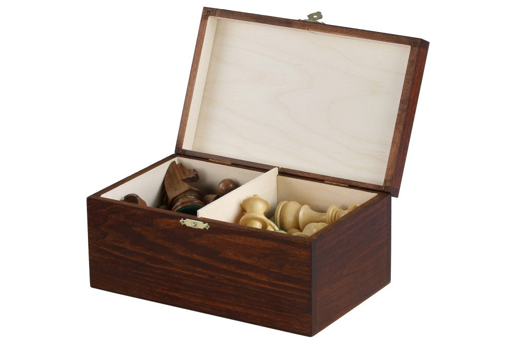 Boîte de rangement en bois foncé pour pièces d'échecs de taille 4,00'' (un roi d'env.102 mm) - 183c5446cc070f96a708744cb0df3710