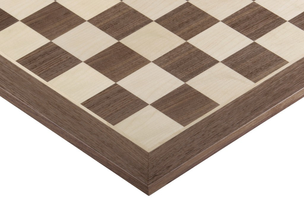 Échiquier en marqueterie de bois de noyer et sycomore + Pièces d'échecs French Ebonized - Ensemble de taille 5 - Échiquier en marqueterie de bois de noyer et sycomore + Pièces d'échecs French Ebonized - Ensemble de taille 5
