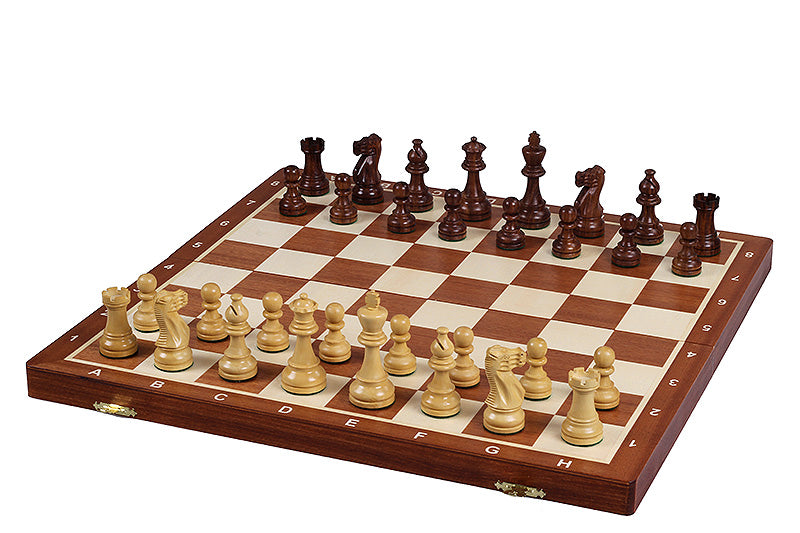 Jeu d'échecs de tournoi avec les pièces American Classic en bois d'acacia et buis de taille 4 (40x40cm) - L'ensemble complet - Jeu d'échecs de tournoi avec les pièces American Classic en bois d'acacia et buis de taille 4 (40x40cm) - L'ensemble complet