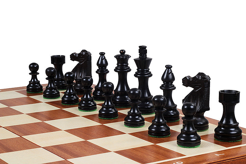 Jeu d'échecs de tournoi avec les pièces French en bois de buis de taille 5 (48x48cm) - L'ensemble complet - Jeu d'échecs de tournoi avec les pièces French en bois de buis de taille 5 (48x48cm) - L'ensemble complet