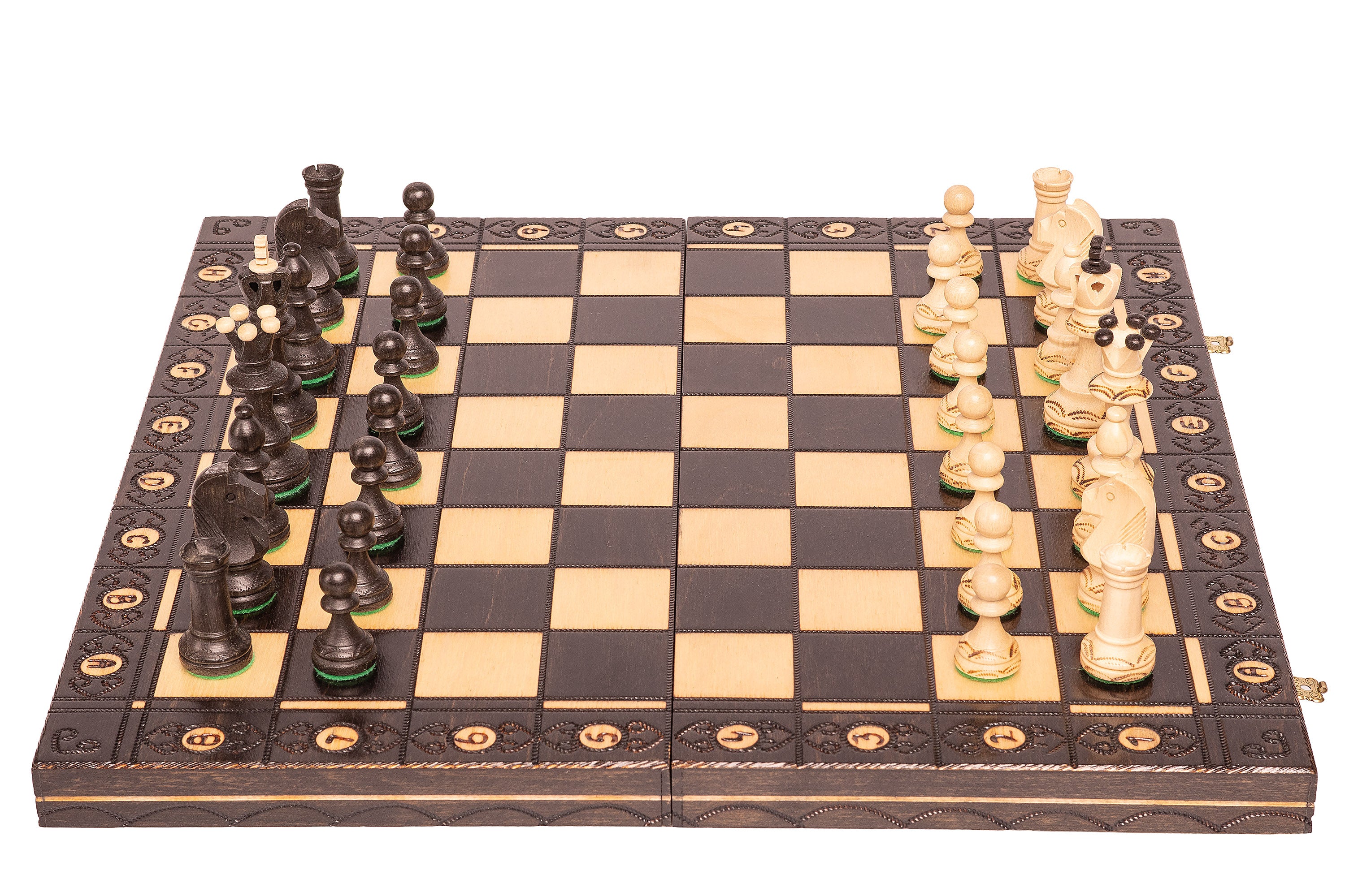 Juego de ajedrez de madera plegable Barcelona 42 x 42 cm - Juego de ajedrez de madera plegable Barcelona 42 x 42 cm