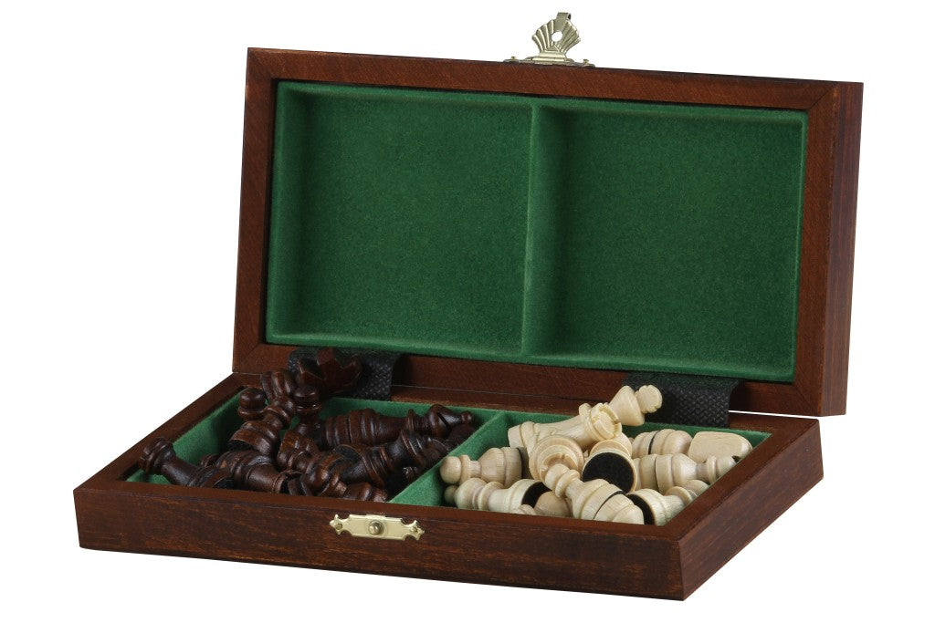 Jeu d'échecs MAGNETIQUE MINI en bois de charme, pliant, de petite taille (20 x 20cm) - Ensemble Complet - Jeu d'échecs MAGNETIQUE MINI en bois de charme, pliant, de petite taille (20 x 20cm) - Ensemble Complet