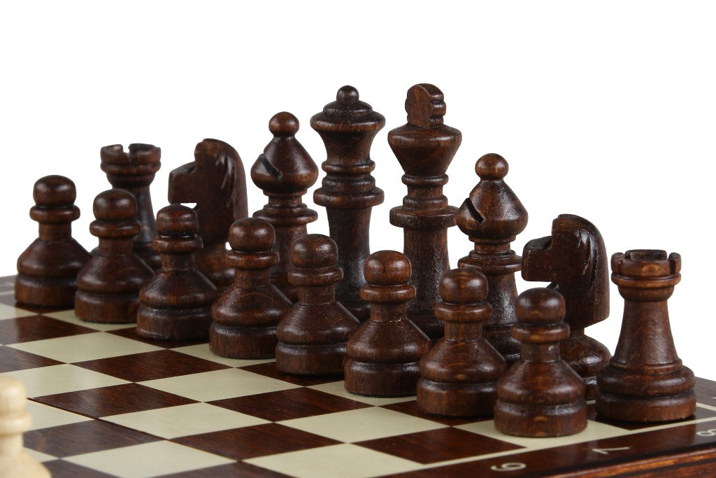 Jeu d'échecs MAGNETIQUE MINI en bois de charme, pliant, de petite taille (20 x 20cm) - Ensemble Complet - Jeu d'échecs MAGNETIQUE MINI en bois de charme, pliant, de petite taille (20 x 20cm) - Ensemble Complet