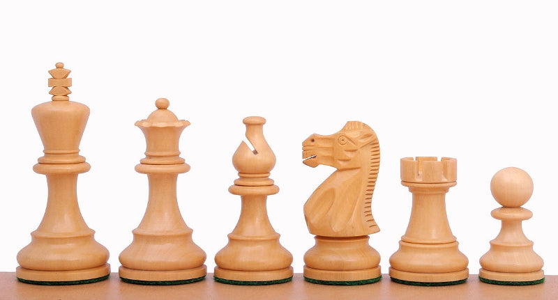 Pièces d'échecs Classic en bois de buis teinté et naturel - Taille 3,00'' - Pièces d'échecs Classic en bois de buis teinté et naturel - Taille 3,00''