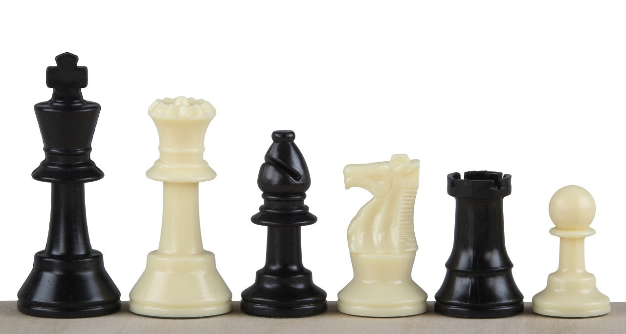 Pièces d'échecs plastique feutrées de taille 3 (roi 64mm), blanches et noires - b534995f304e501e3704b39f2214aca1