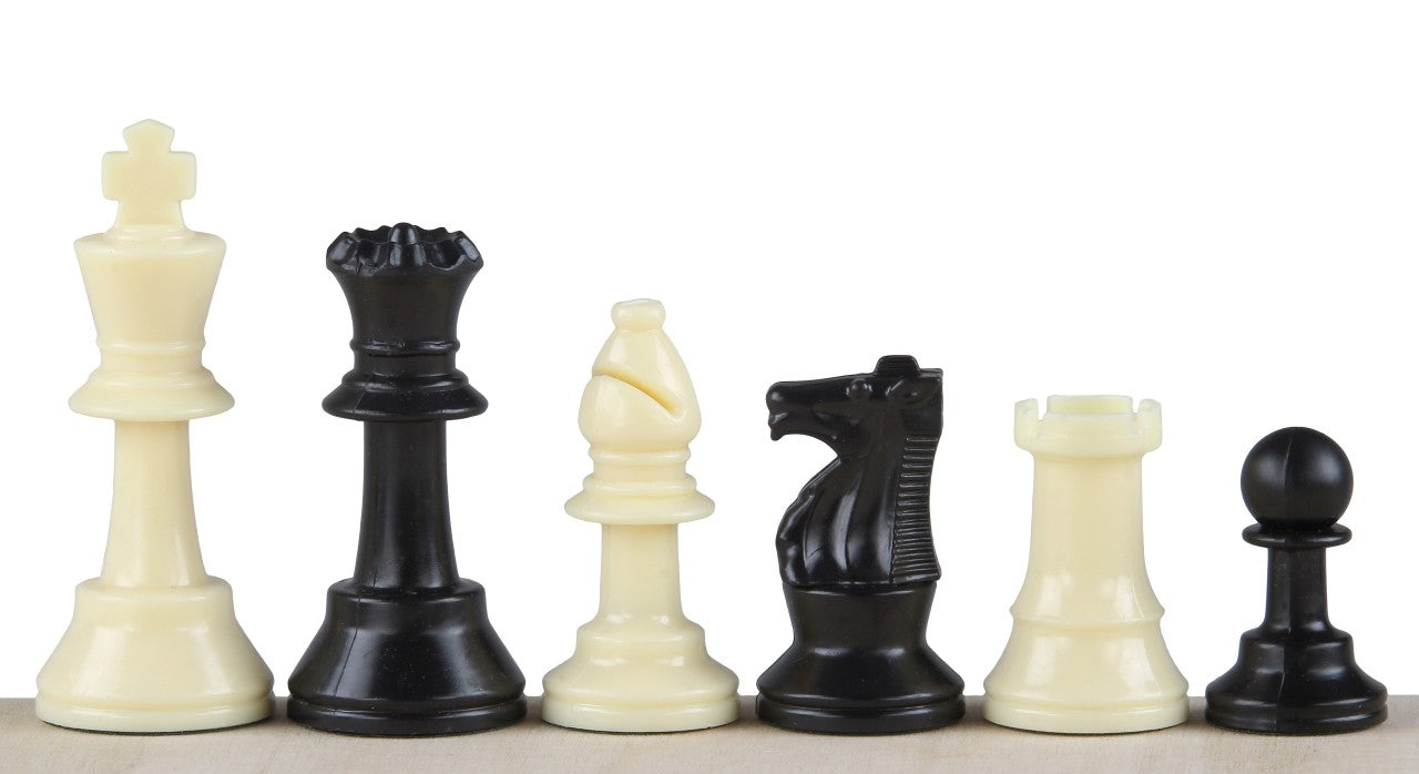 Pièces d'échecs plastique feutrées de taille 3 (roi 64mm), blanches et noires - 4c866f610df4ce49769a025999e55216
