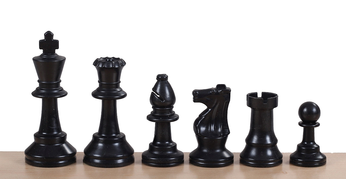 Pièces d'échecs plastique feutrées de taille 4 (roi 78mm), blanches et noires - c2fa214018f0c8d33b5d6b1c7bf3ca17