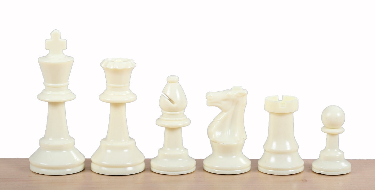 Pièces d'échecs plastique feutrées de taille 4 (roi 78mm), blanches et noires - c976ce20886f27bf2b39e71f902a0852