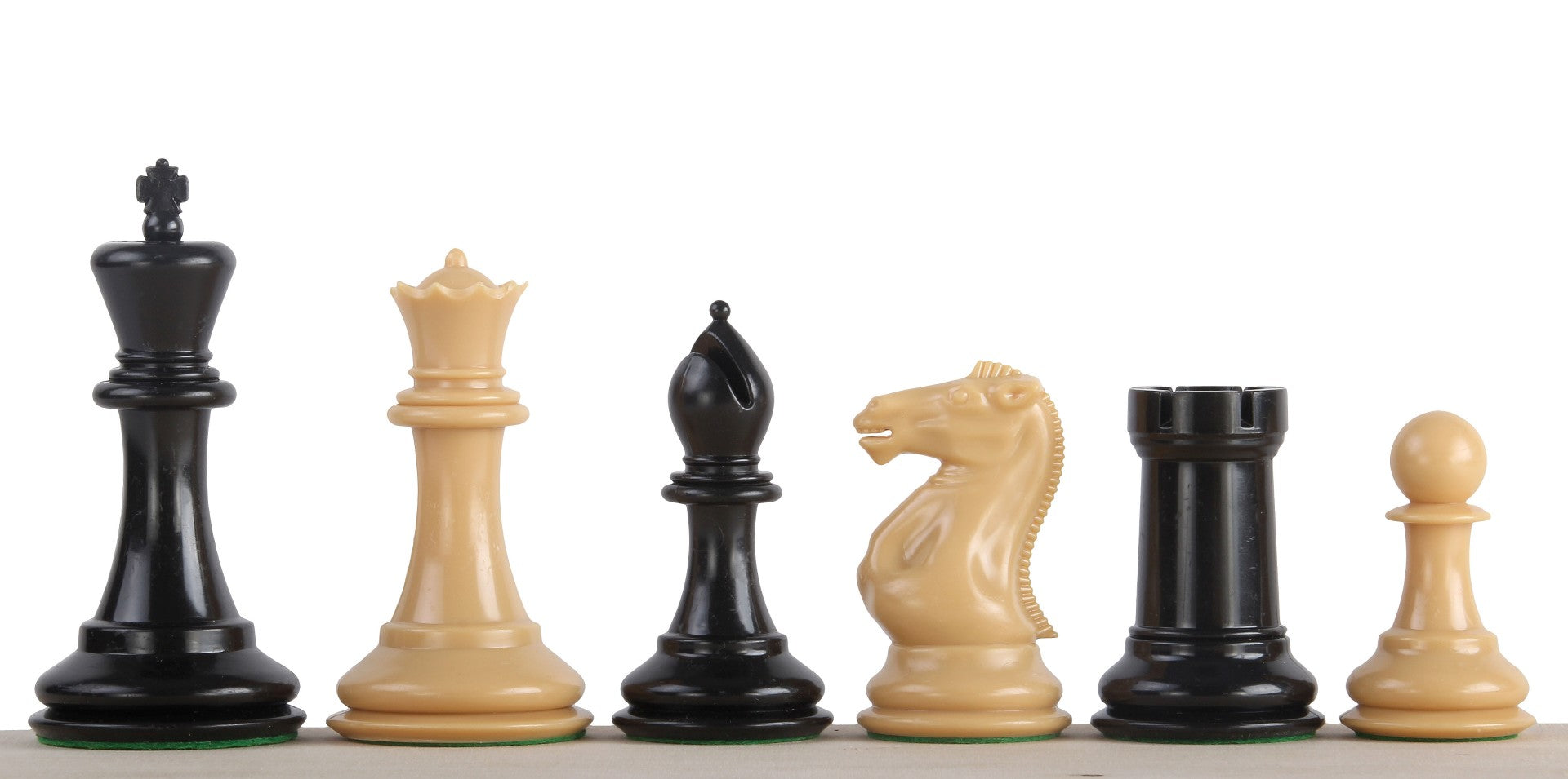 Exclusive Staunton chess pieces No. 6, cream/black, metal weighted (king 95 mm) - Exclusive Staunton chess pieces No. 6, cream/black, metal weighted (king 95 mm)